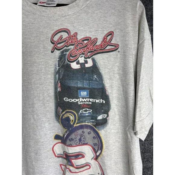 Dale Earnhardt Time Flies NASCAR T-Shirt XL Competitors View Gray Cotton Blend - Picture 2 of 8